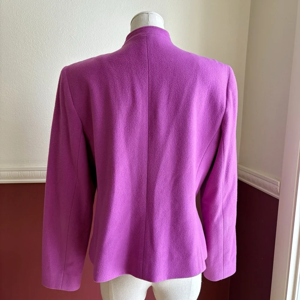 LOUBEN Jacket Women's 12 Fuchsia Pink Wool Cashmere Blend Lined Full Zip‎ Canada